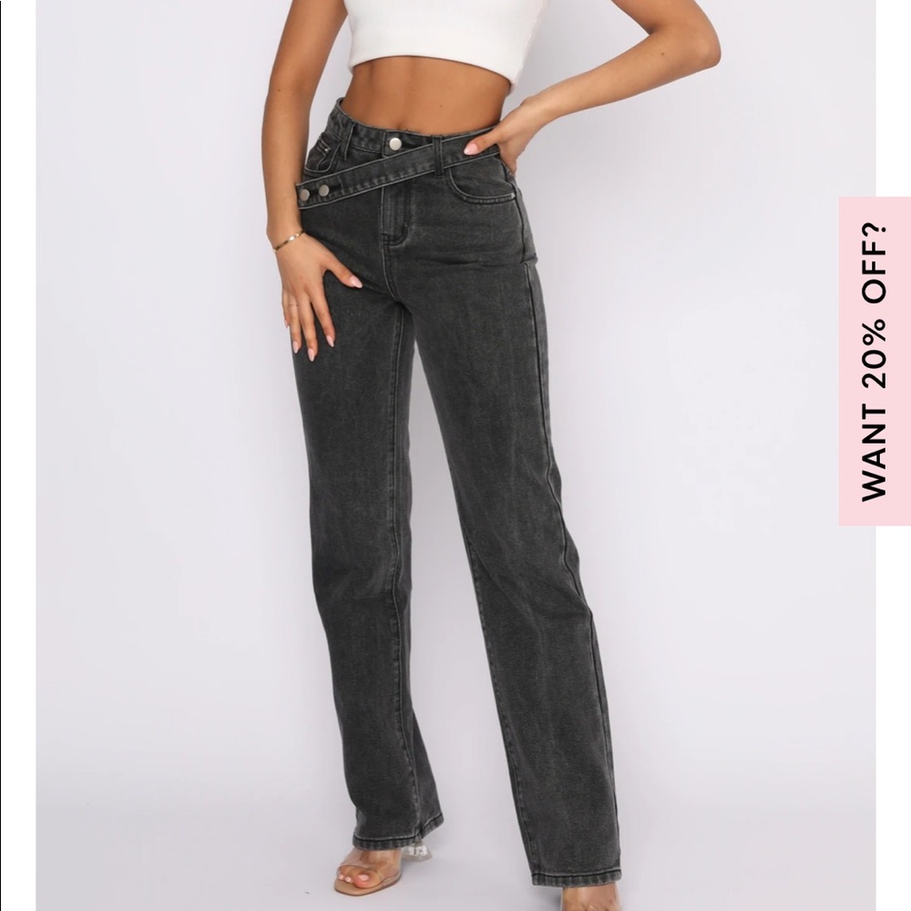 White Fox Boutique black acid wash denim